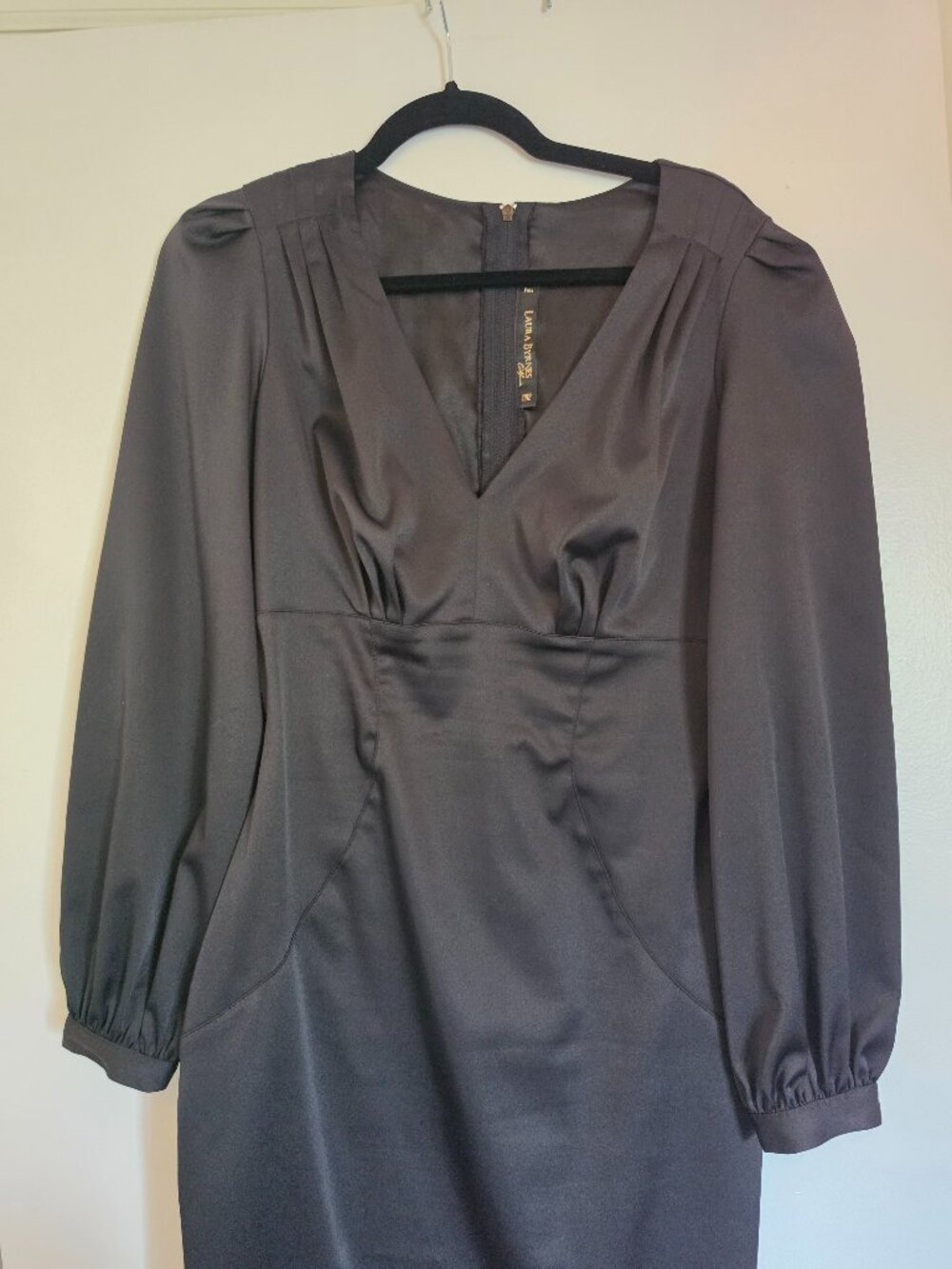 Laura Byrnes Pin Up Girl Clothing Rachel Dress Fall 2012 Black Wiggle Size L - Picture 3 of 11